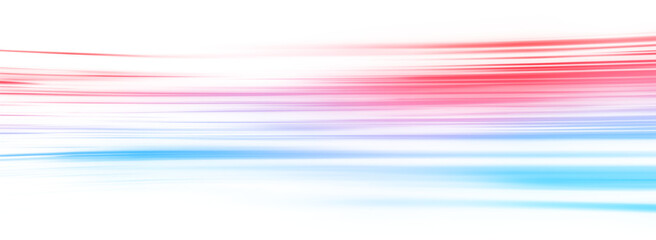 Vibrant red and blue light streaks flow across urban highways, forming glowing neon trails that illustrate high-speed motion. PNG © Extrastock