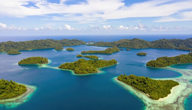 Aerial View of Tranquil Tropical Archipelago