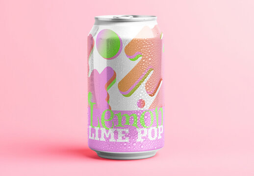 Vibrant Soda Can Mockup Psd