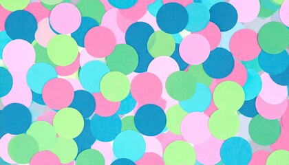 Pastel Confetti Seamless Pattern with Dots and Dashes