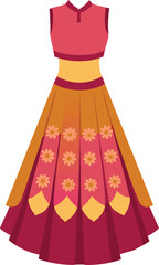 indian lehenga choli embroidered skirt and blouse drass.