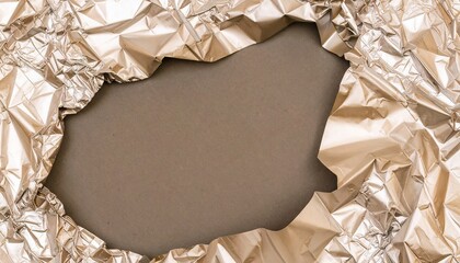 Silver Foil Crumpled Texture Background with Copy Space
