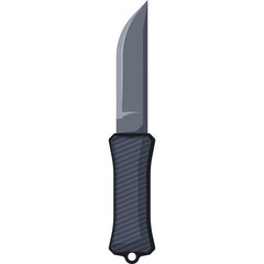 A Pixel Art Kitchen Knife With A Textured Handle And Silver Blade On A Transparent Background