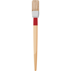 A Pixel Art Paintbrush With A Wooden Handle And Red Detail On A White Background