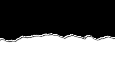 A stark white jagged line representing a crack or tear across a solid black background with a rough textured edge creating a dramatic visual contrast