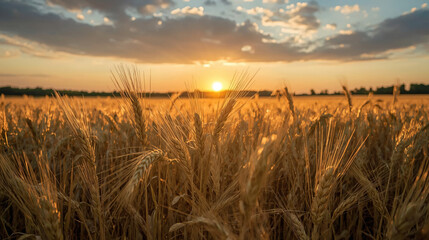Golden Hour – Wheat Field at Sunset