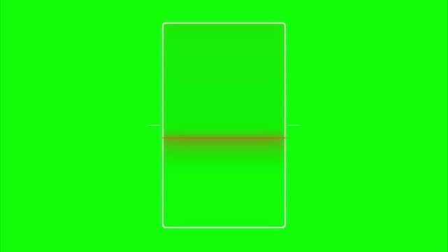 QR Code, Barcode Scanner With Red Scanning Line on Green Screen Chroma Key Background. 4k Video