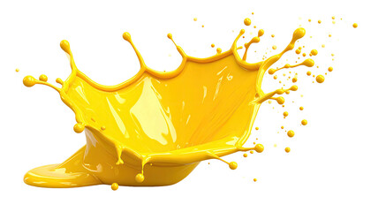 Bright yellow liquid splash, mid-air collision