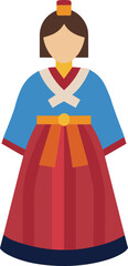 korean hanbok layered skirt and jeogori top traditional.