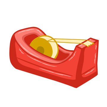 red tape dispenser with yellow tape clip art preview