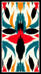 Abstract background in Ikat technique . Printable pattern for wall decorations.