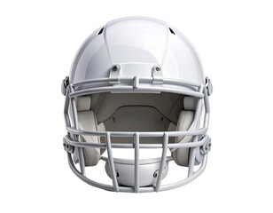 Fototapeta premium White American Football Helmet Front View Mockup, Isolated on White Background