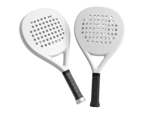 360° Rotating 3D View of White Padel Racket, Front and Back Mockup, Isolated on White Background
