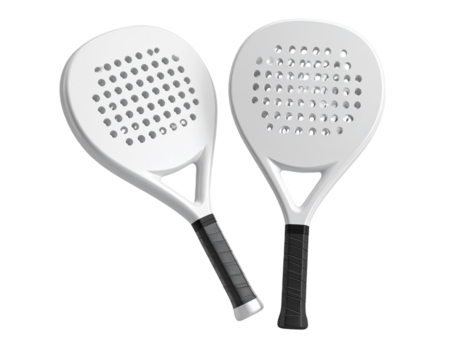 360° Rotating 3D View of White Padel Racket, Front and Back Mockup, Isolated on White Background