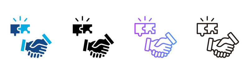 Cooperation Icon Multiple Style Vector Illustration
