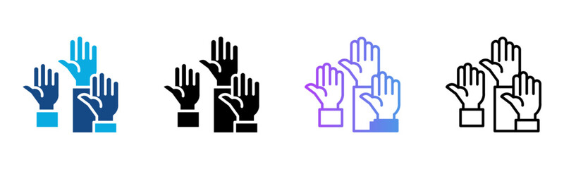 Participation Icon Multiple Style Vector Illustration
