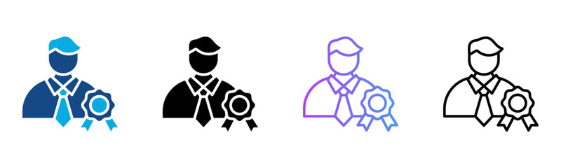 Expert Icon Multiple Style Vector Illustration
