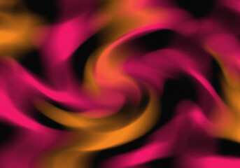 Abstract Background with Orange and Pink Wavy Shapes on a Black Backdrop