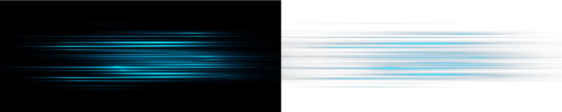 Bright blue line with glowing motion blur. Vector illustration for futuristic tech or digital projects. PNG adds high-speed effect and energy.