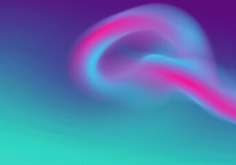Gradient Mesh with Pink and Cyan Flowing Curved Tube on Blurred Background