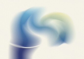 Abstract 3D Wavy Shape with Gradient Blue to Yellow Colors on White Background