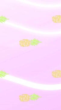 Animation of pineapple icons over white lines