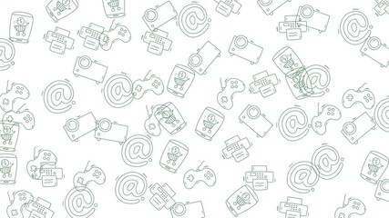 Seamless Pattern of Technology Icons for Modern Designs. - Powered by Adobe