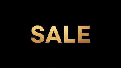 Bold Gold SALE Text on Black Background sale word