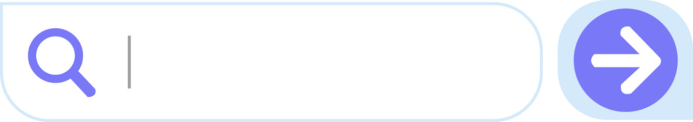 Modern Interface Search Bar Input Field with Cursor and Submit Button