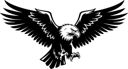 Eagle - Black and White Isolated Icon - Vector illustration
