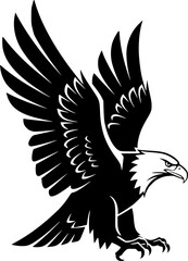 Obraz premium Eagle - Black and White Isolated Icon - Vector illustration 