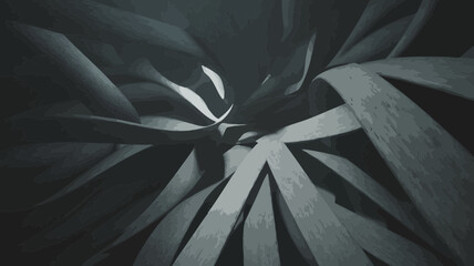 Dark abstract swirling plant leaves with light accents