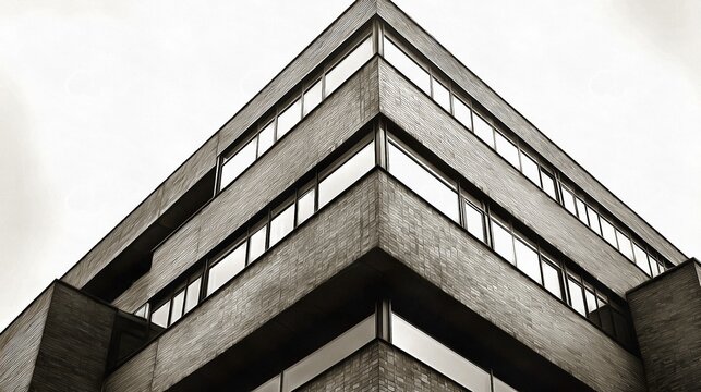 Academy building in Constructivism style architecture in an urban environment cityscape