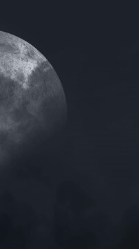 Full moon and clouds 4k