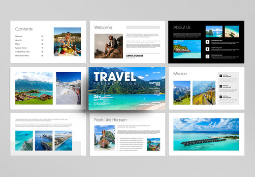 Wanderlust Travel Presentation Template with Modern Layout