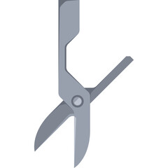 A Silver Metal Scissor Icon with a Clean Silhouette and Transparent Background Ideal for Design Projects
