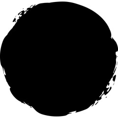 A Simple Black Circle With A Brush Stroke Texture On A White Background