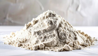 Off White Powder Pile on White Background