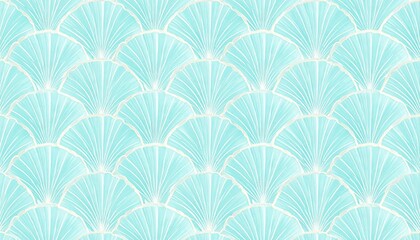 Seamless Aqua Scallop Pattern Texture