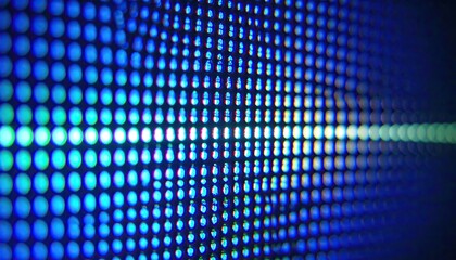 Close Up Of Blue And Green Pixelated Screen With Scanlines