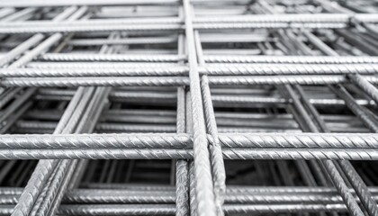 Gray Steel Mesh Macro Photography with Shallow Depth of Field