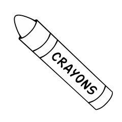 Line illustration of a crayons