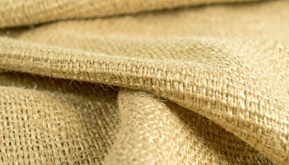 Warm Beige Hemp Burlap Fabric Texture Close-Up