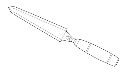 Vektor illustration of a beekeeper's tool, the hive tool, isolated on a white background. Ideal for beekeeping, gardening, and agricultural designs.