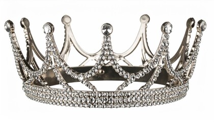 Silver Crystal Crown with Clear Rhinestones