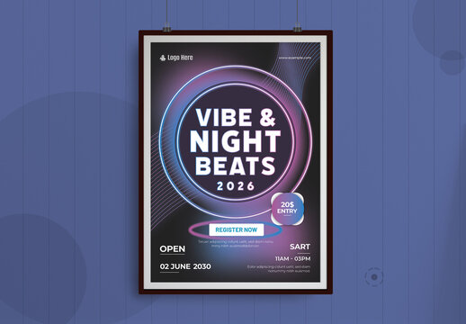 Colorful Party Night Club Music Event Flyer