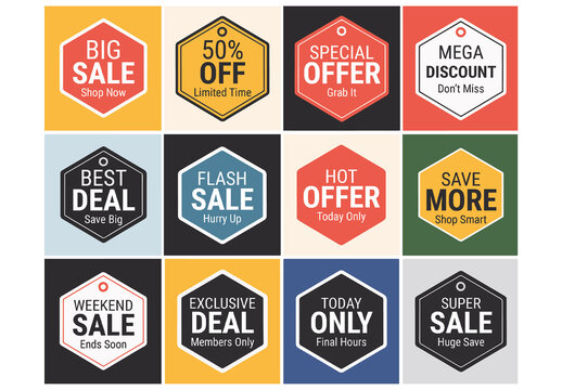Discount And Sale Tag Set