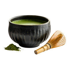 Japanese Matcha Tea Ceremony Set on Transparent Background
