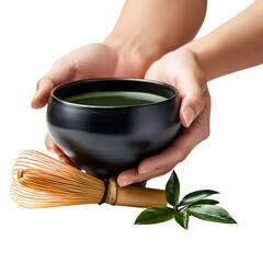 Japanese Matcha Tea Ceremony Set on Transparent Background