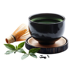 Japanese Matcha Tea Ceremony Set on Transparent Background